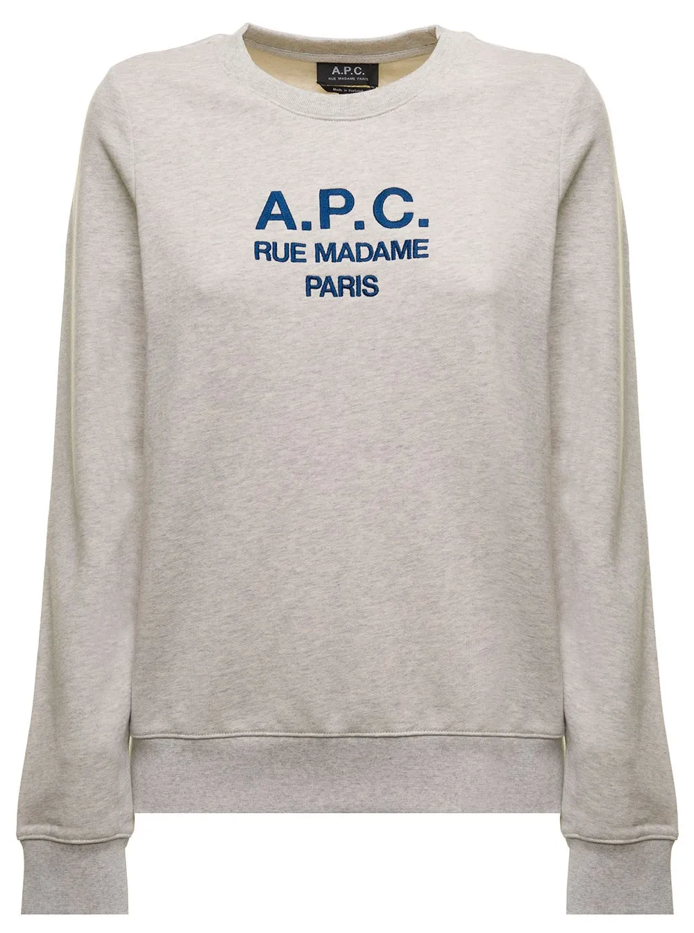 A.P.C. - Sweatshirt für Damen Tina aus Baumwollfleece in Grau mit Logo-Stickerei auf der Brust