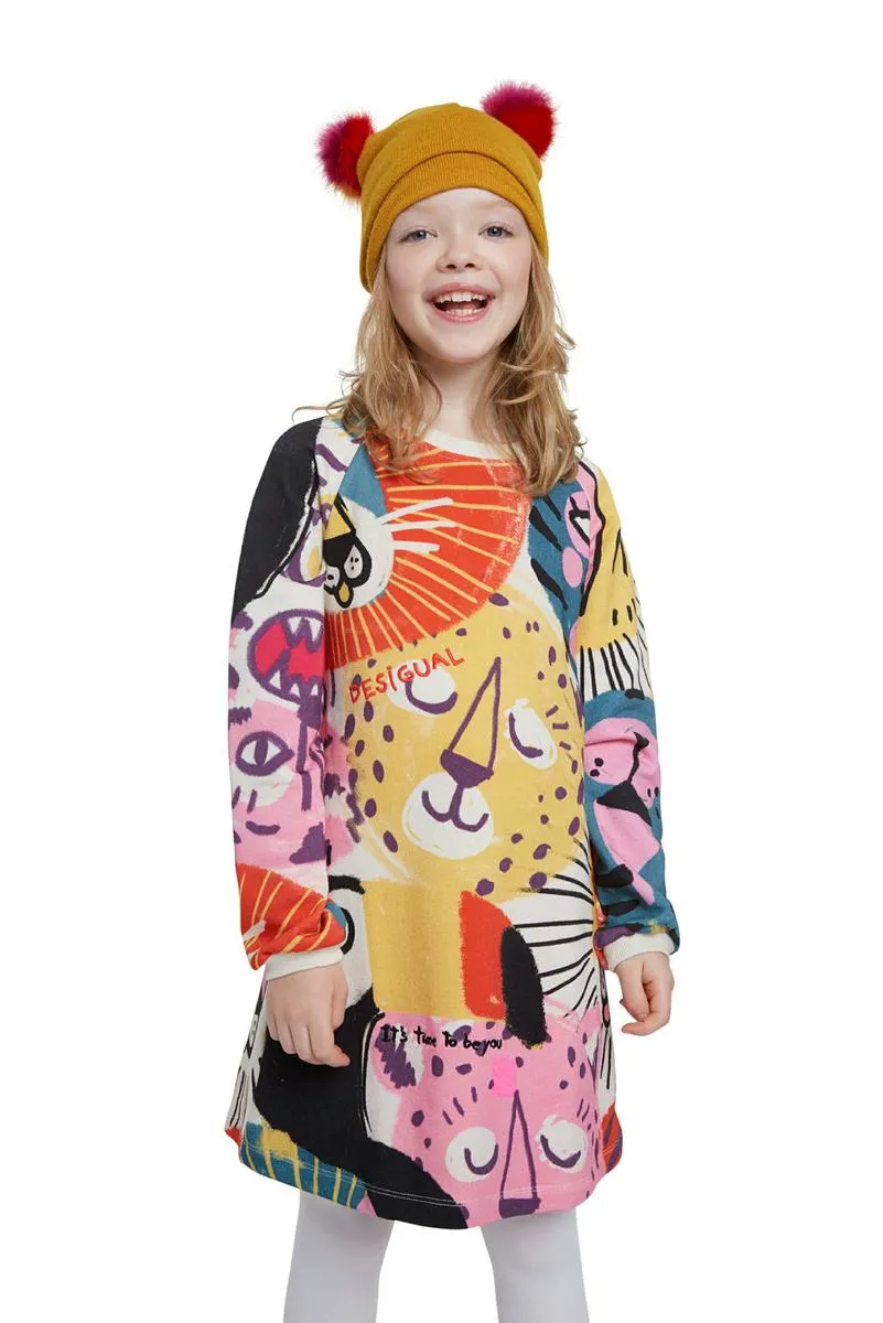 Sweatkleid "Oaxaca" mit wildem Muster, Baumwolle