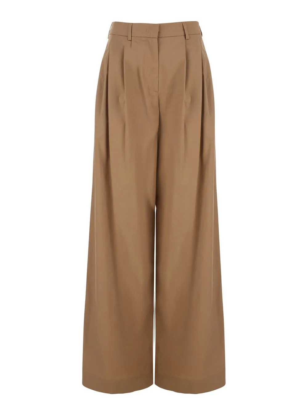 Beige Hose mit Pences aus Baumwollmischung Stretch Damen