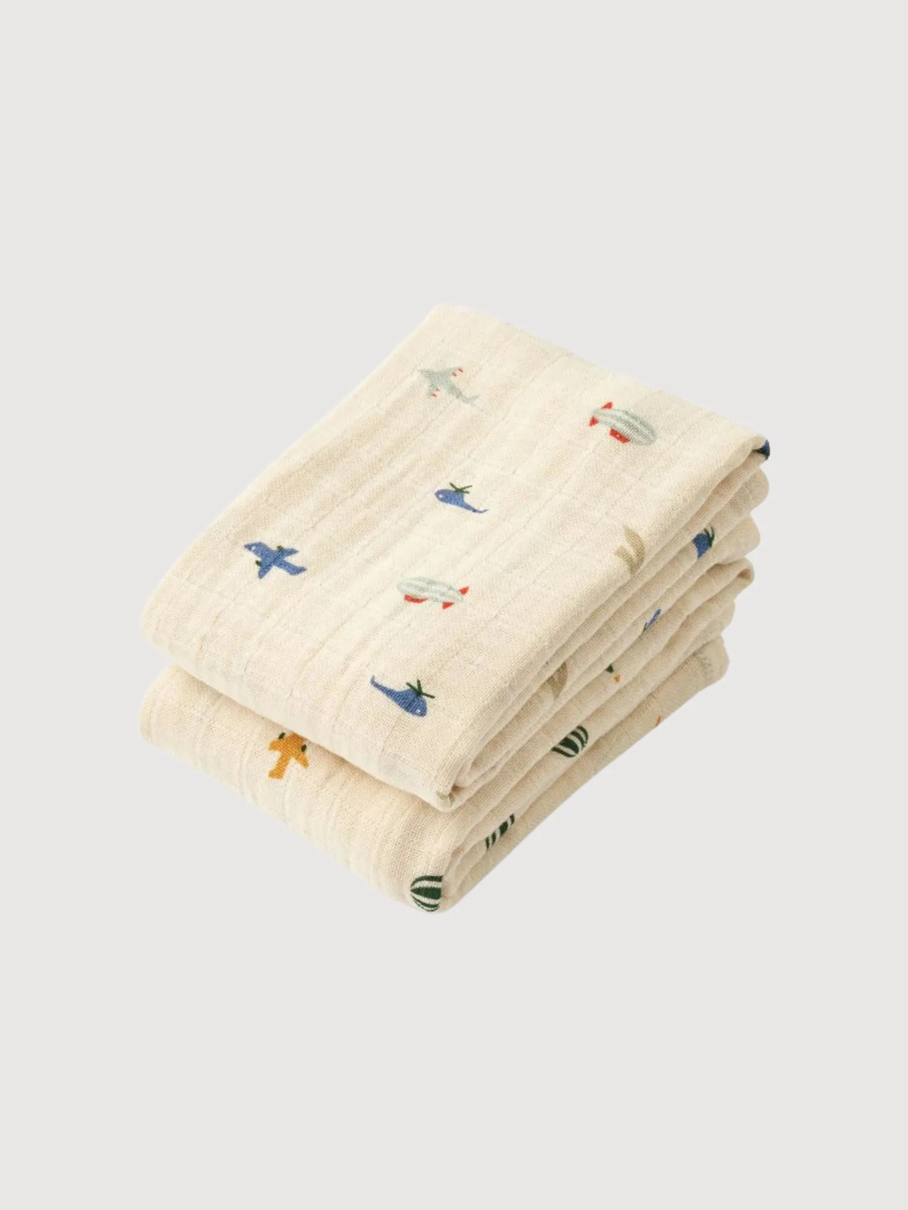 Lewis Muslin Cloth 2 Pack Aviator Ecru | Liewood