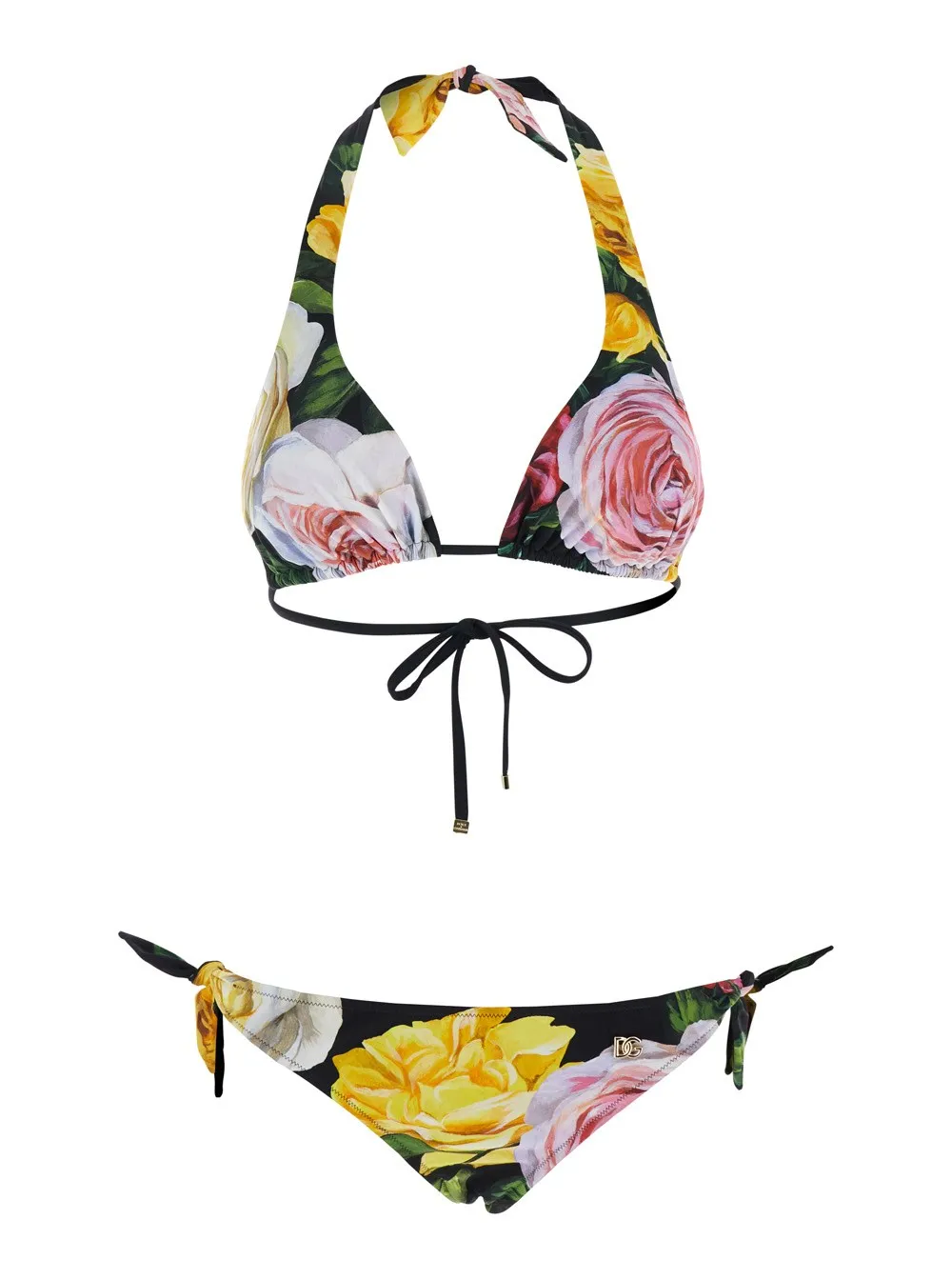 Mehrfarbiger Bikini für Damen "Peonia" aus technischem Stoff mit All-over Blumendruck