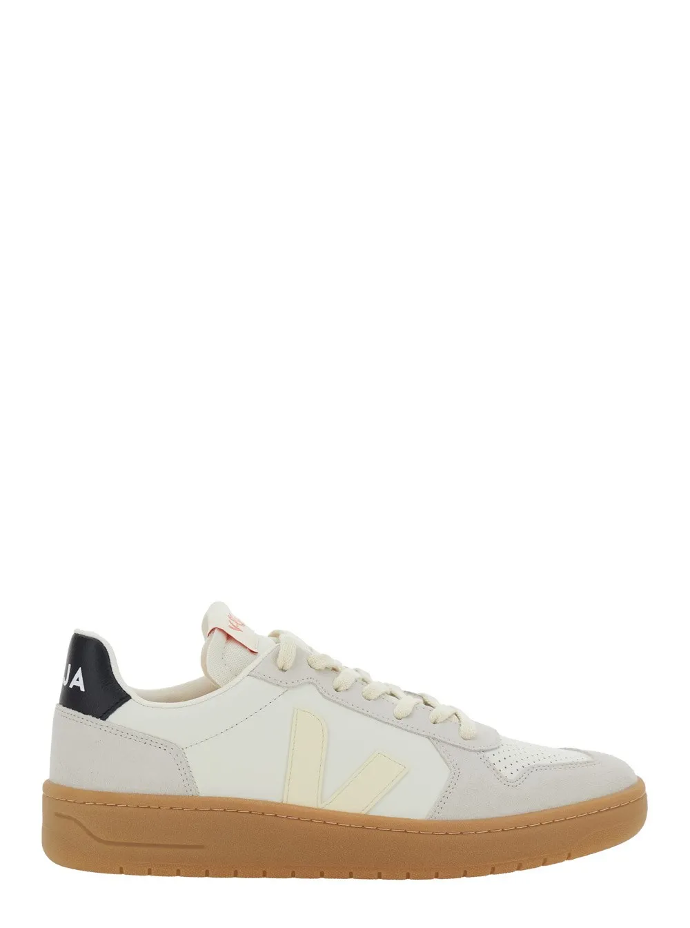 Graue Low-Top-Sneakers "V-82" mit Logoaufnäher auf Zunge und Seite und Logostickerei an der Ferse aus Leder Unisex