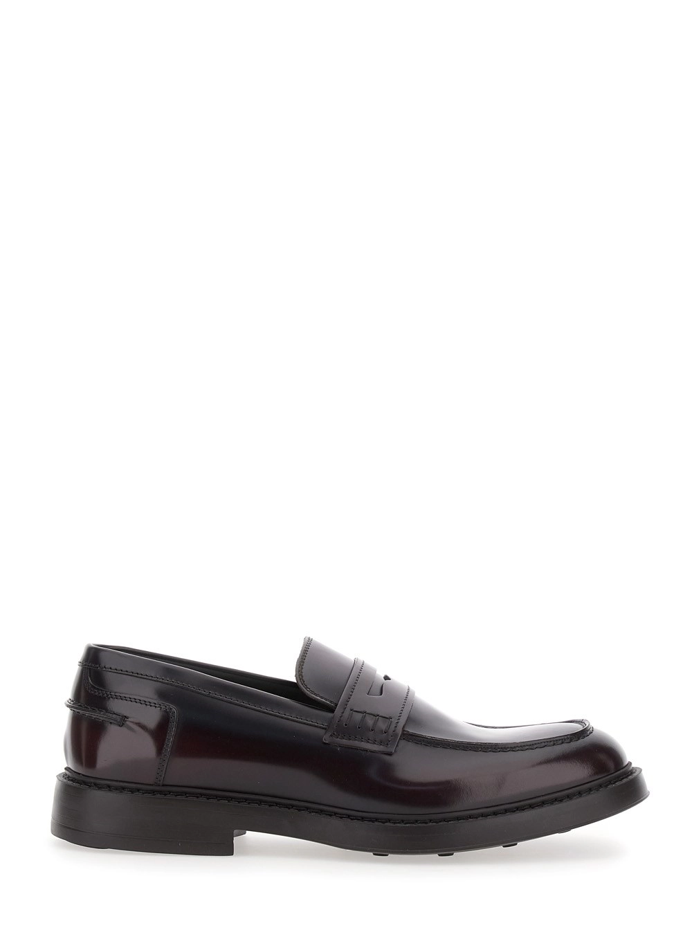 Bordeaux Slip-On Loafers aus Glattleder Herren