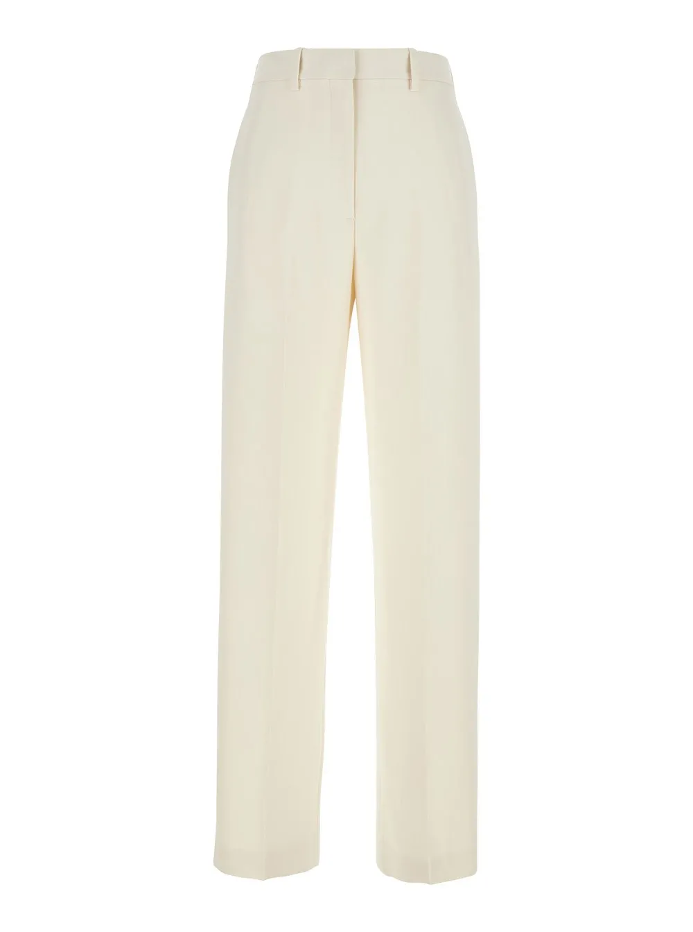 Weiße Hose "Admiral" mit Gürtelschlaufen aus technischem Stoff Damen