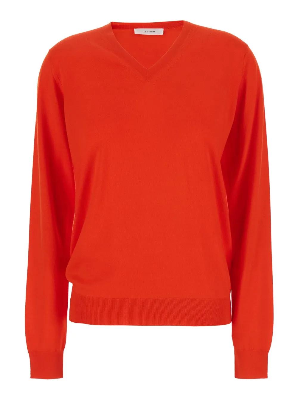 Roter Pullover "Haius" mit V-Ausschnitt aus Wolle Damen