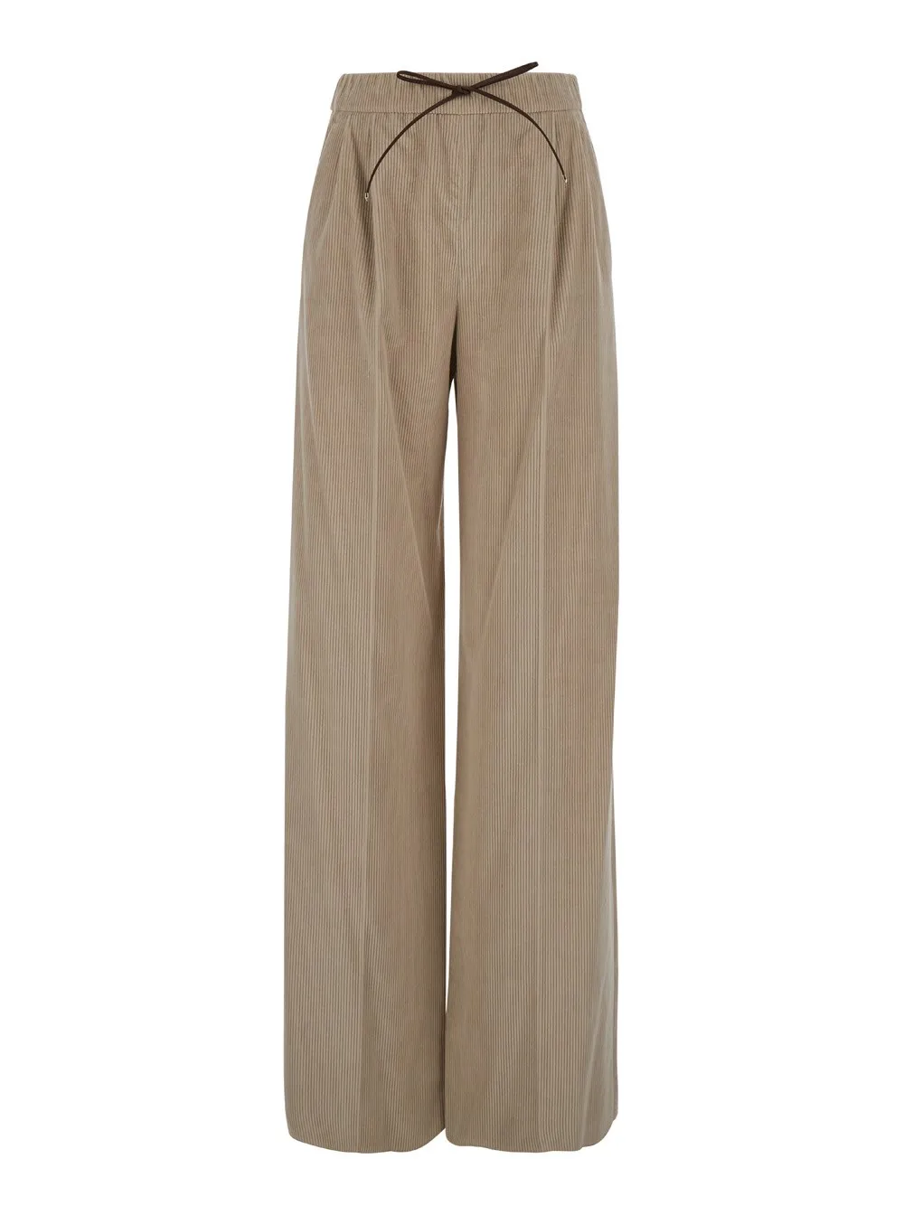 Palazzohose "Lerici" für Damen aus Cord in Beige mit Kordelzug