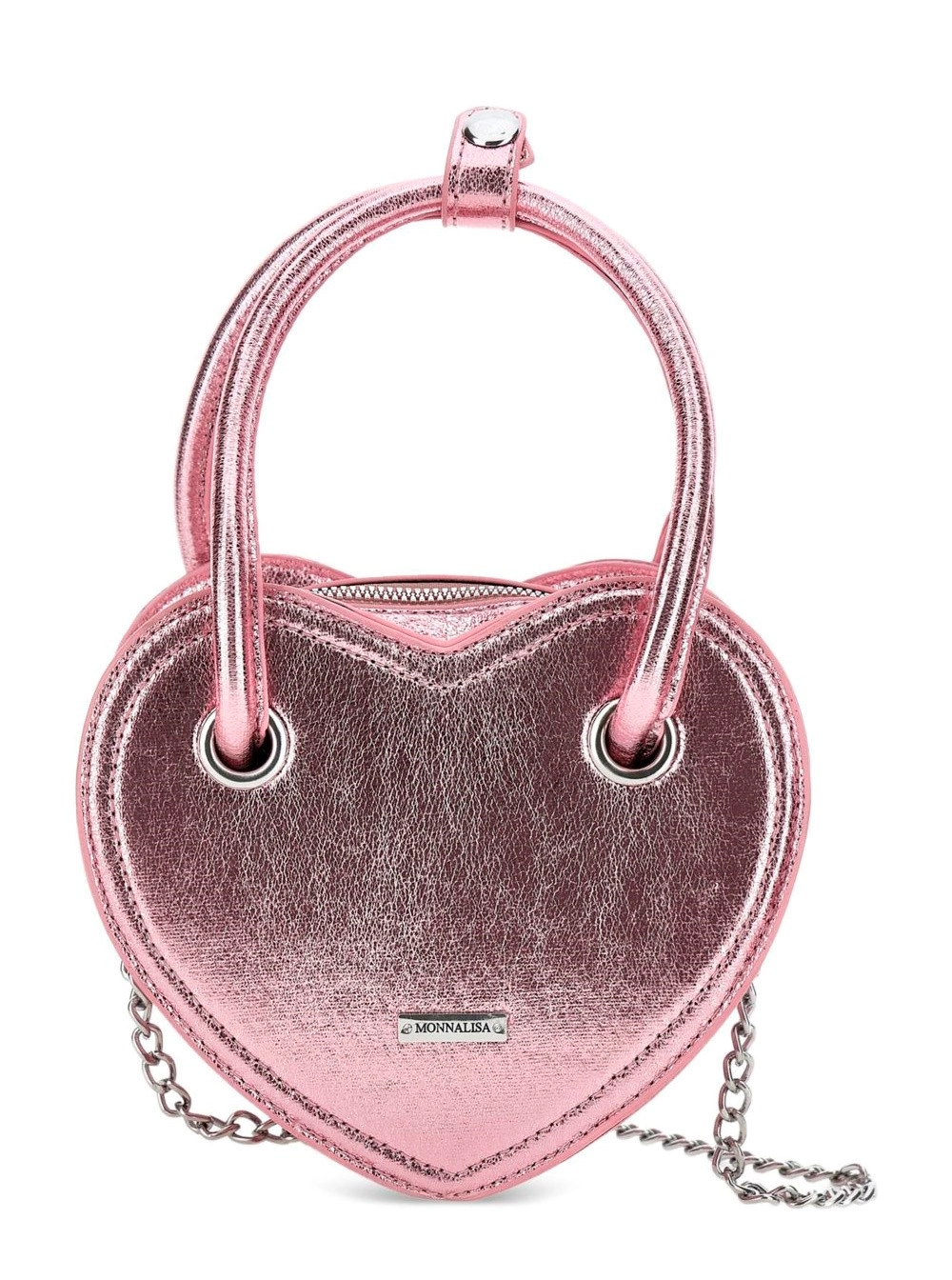 Rosa herzförmige Handtasche aus Kunstleder Mädchen