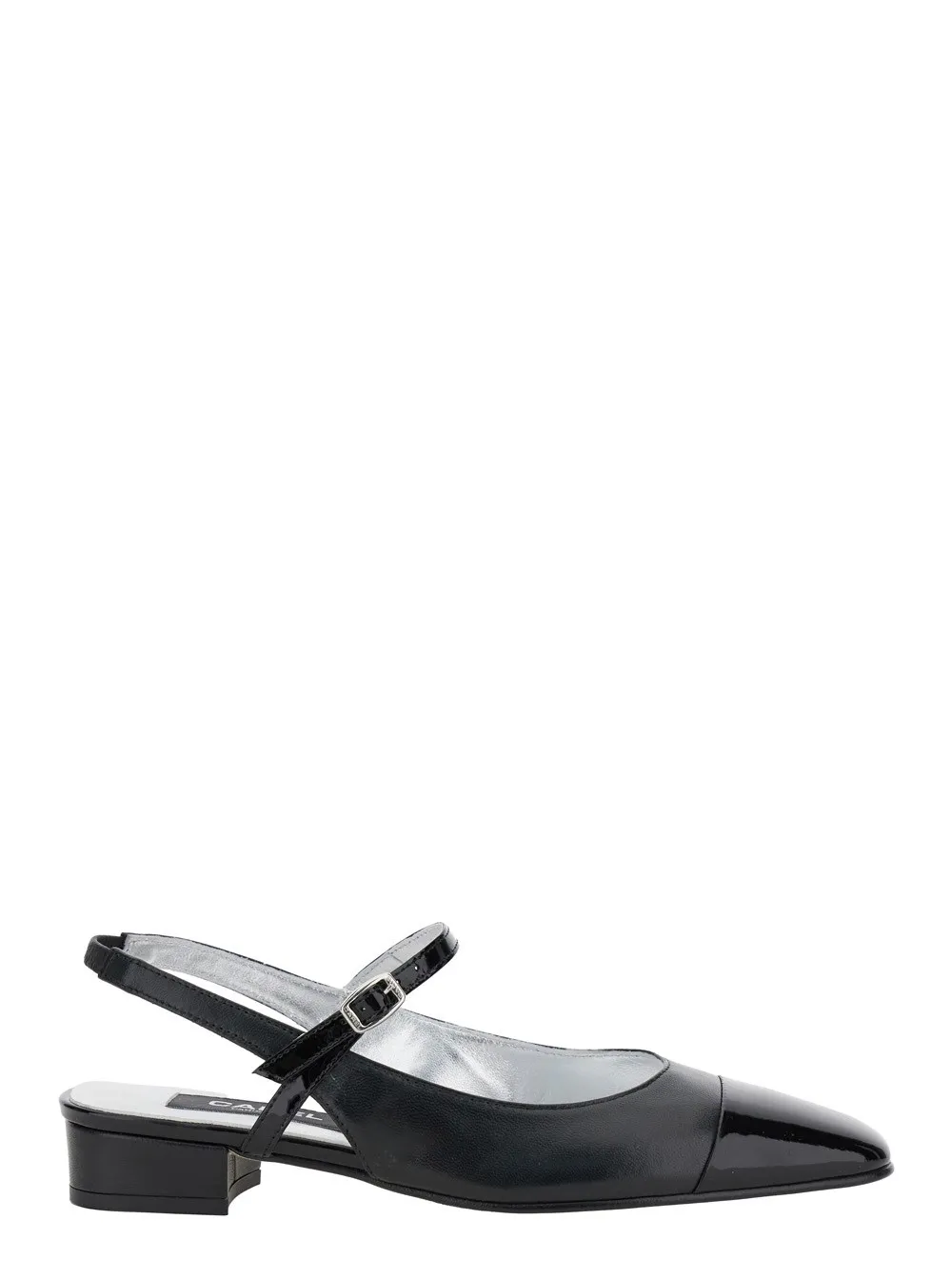 Schwarze Slingback-Ballerinas "Oceano" aus Leder Damen