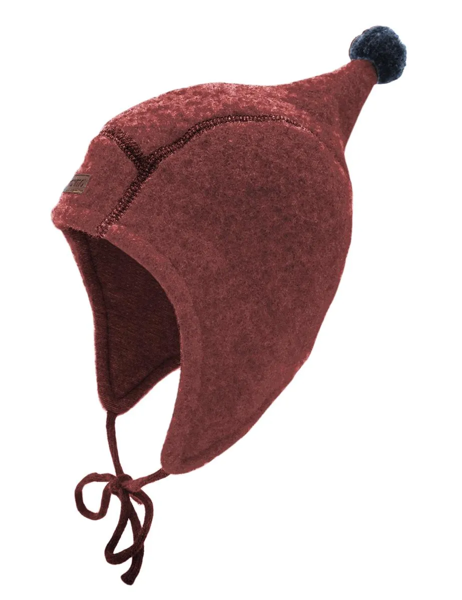 Zipfelmütze aus Wollfleece, GOTS-zertifiziert, wildrose