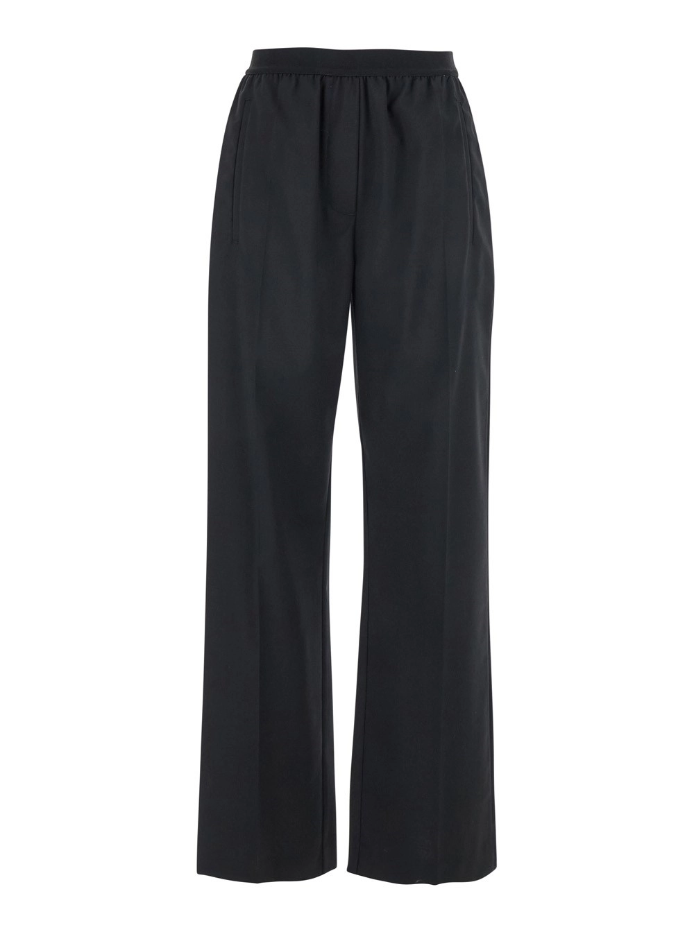 Schwarze Stoffhose "Stormo" mit Elastikbund Damen