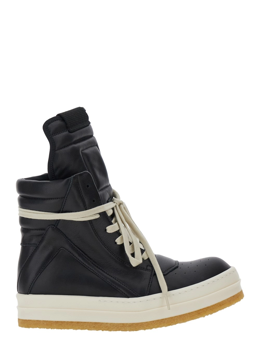 Schwarze High-Top-Sneakers "Creep Geo-Basket" mit kontrastfarbenen Details aus Leder Damen