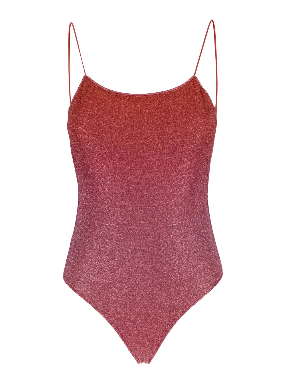 Badeanzug "Lumière Maillot" für Damen aus Lurex in Rosa mit offenem Rücken