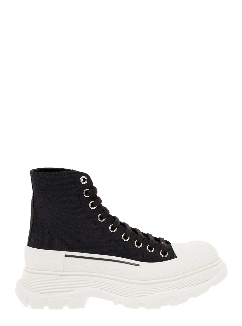Alexander McQueen Woman es High Top Tread Slick Schwarz Baumwolle Sneakers