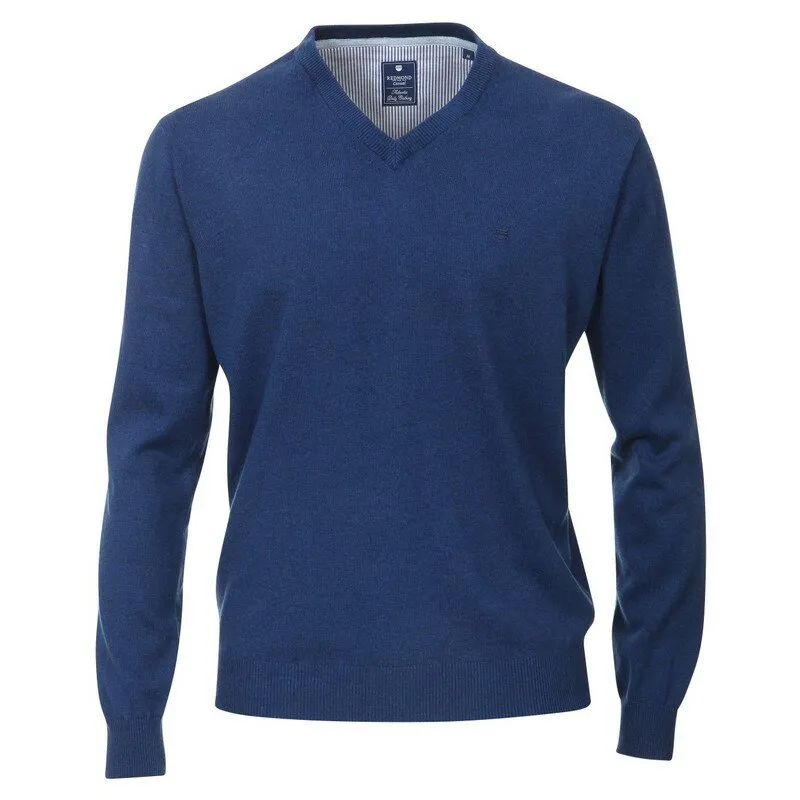 Herren Pullover, V-Ausschnitt, Marke REDMOND, 100% reine Baumwolle 53-54 (6XL)